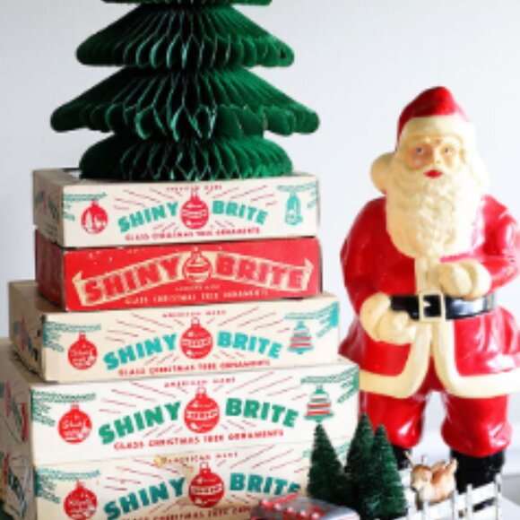 1940s Vintage Shiny Brite ornament boxes - Picture 10 of 11